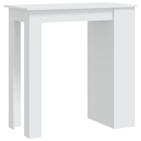 Mesa bar estante almacenaje contrachapada blanco 102x50x103,5cm