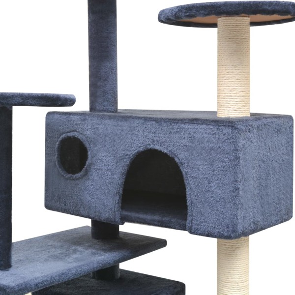 Rascador para gatos poste rascador de sisal 125 cm azul oscuro