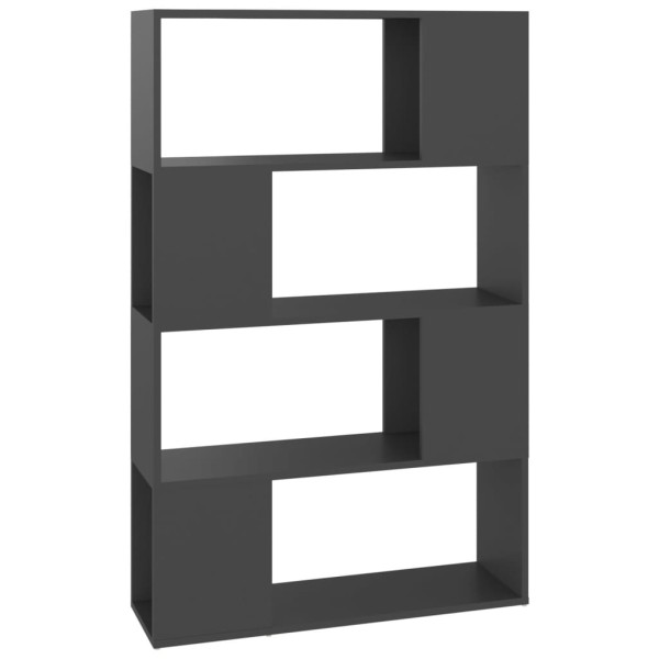 Librería separador madera contrachapada gris 80x24x124,5 cm