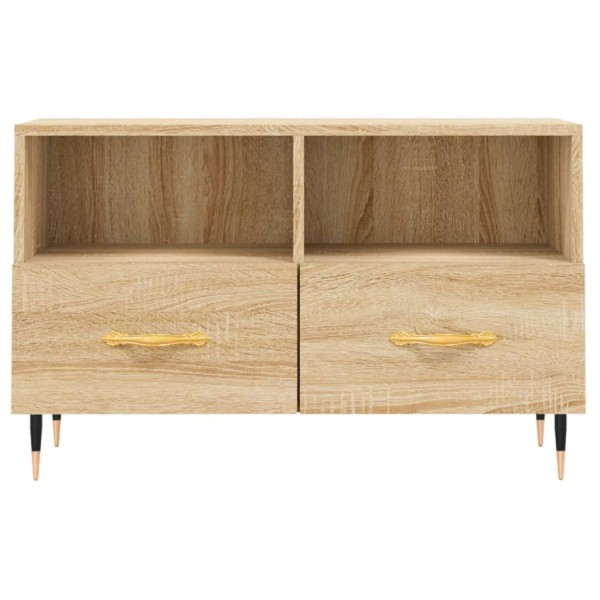 Mueble para TV madera contrachapada roble ahumado 80x36x50 cm