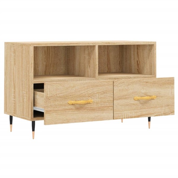 Mueble para TV madera contrachapada roble ahumado 80x36x50 cm