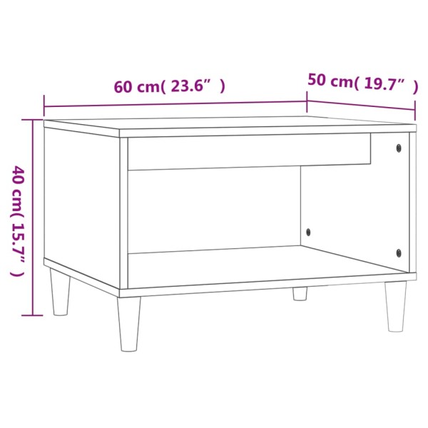 Mesa de centro madera contrachapada gris hormigón 60x50x40 cm