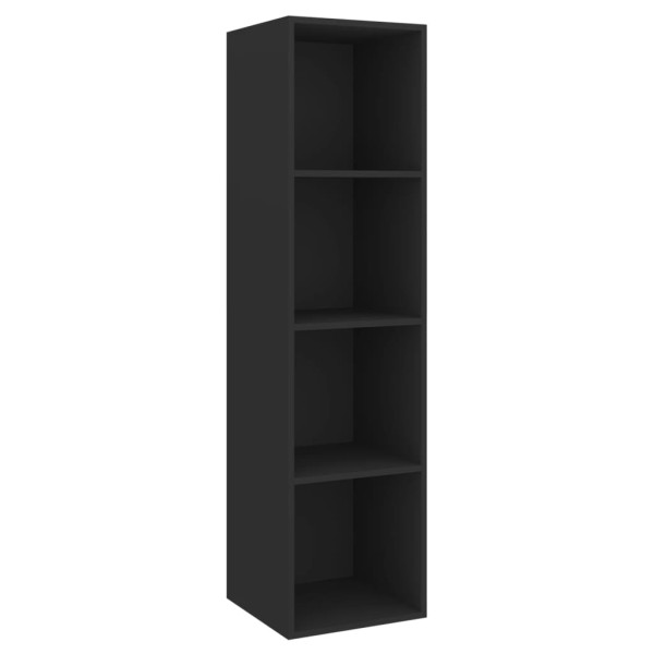 Mueble TV pared madera contrachapada negro 37x37x142,5 cm