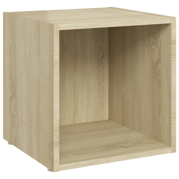 Muebles de TV 2uds madera contrachapada roble Sonoma 37x35x37cm