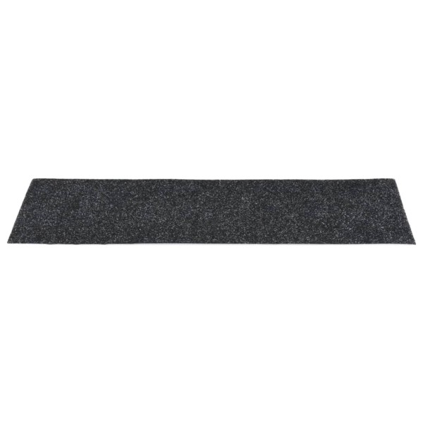 Alfombrilla autoadhesiva escalera 15 uds negro 76x20 cm