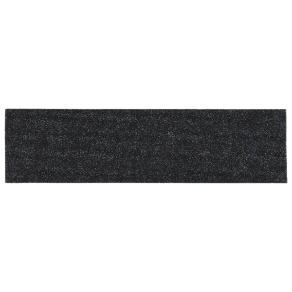 Alfombrilla autoadhesiva escalera 15 uds negro 76x20 cm