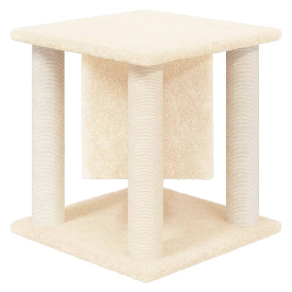 Rascador para gatos con postes de sisal crema 37 cm