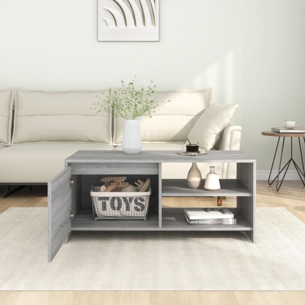 Mesa de centro madera contrachapada gris Sonoma 102x50x45 cm