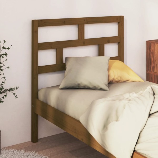 Cabecero de cama madera maciza de pino marrón miel 81x4x100 cm