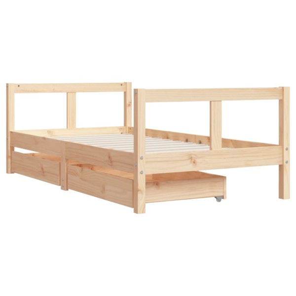 Estructura de cama infantil con cajones madera de pino 80x160cm