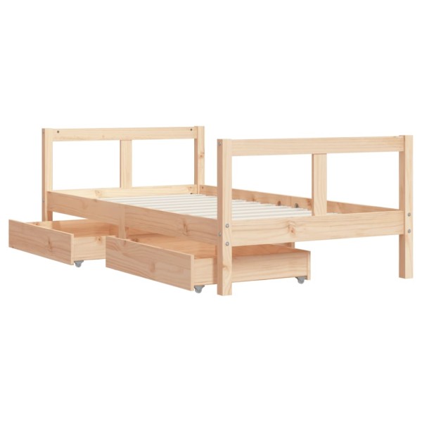 Estructura de cama infantil con cajones madera de pino 80x160cm