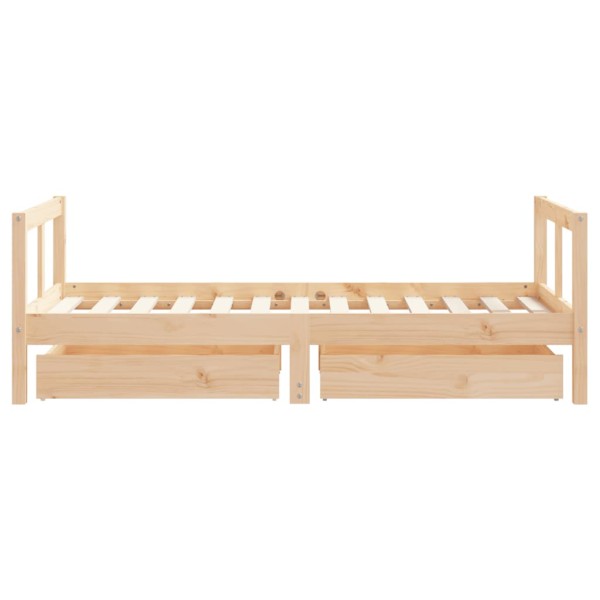 Estructura de cama infantil con cajones madera de pino 80x160cm