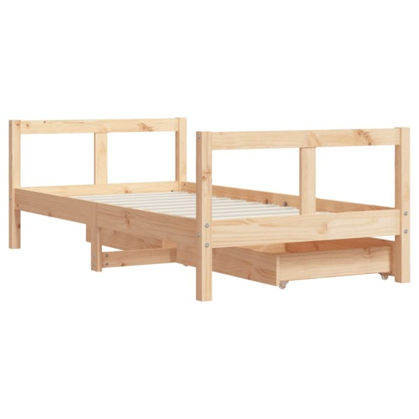 Estructura de cama infantil con cajones madera de pino 80x160cm