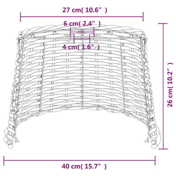 Pantalla para lámpara de techo mimbre blanco Ø40x26 cm