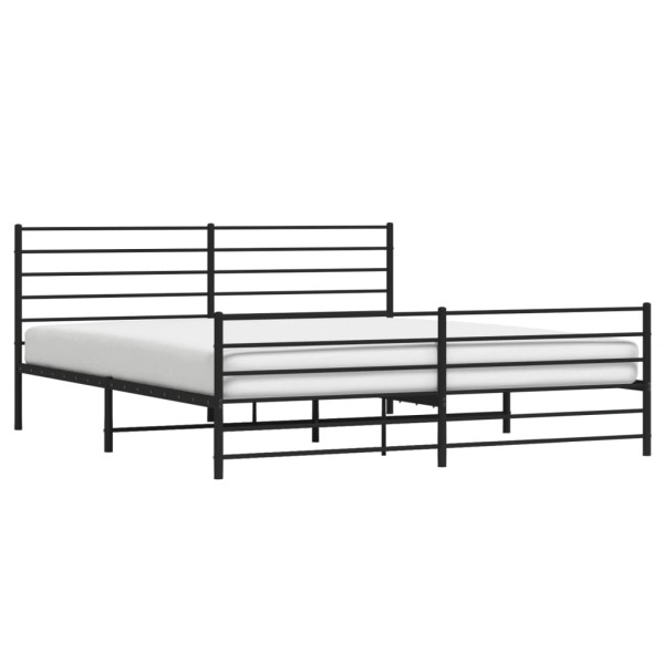 Estructura de cama cabecero y pie de cama metal negro 193x203cm