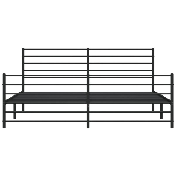 Estructura de cama cabecero y pie de cama metal negro 193x203cm