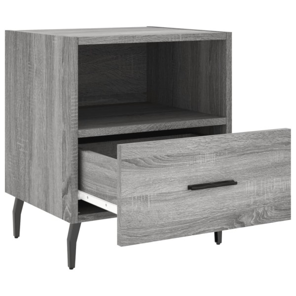 Mesitas noche 2 uds madera ingeniería gris Sonoma 40x35x47,5 cm