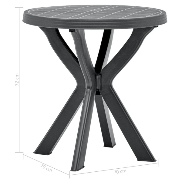 Mesa bistro gris antracita plástico Ø70 cm