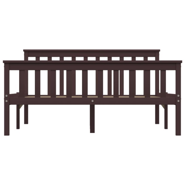 Estructura de cama madera maciza pino marrón oscuro 140x200 cm