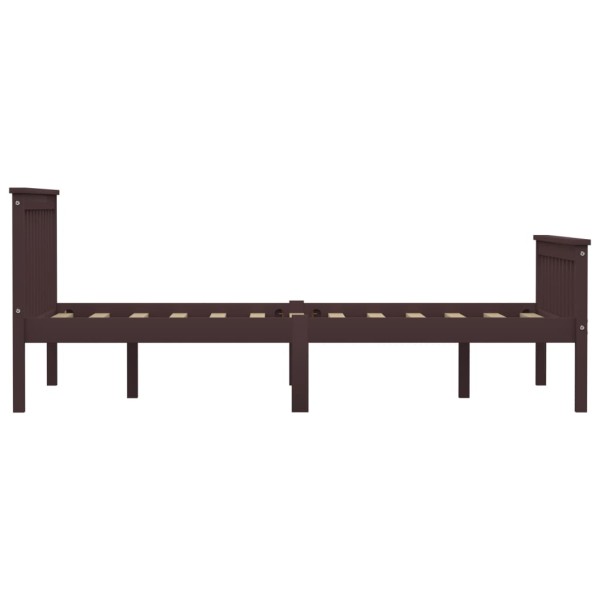 Estructura de cama madera maciza pino marrón oscuro 140x200 cm