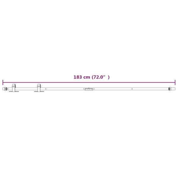 Kit de mini puerta corredera acero carbono blanca 183 cm