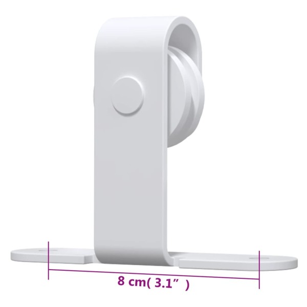 Kit de mini puerta corredera acero carbono blanca 183 cm