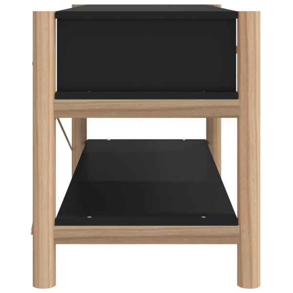 Mueble para TV madera contrachapada negro 82x38x45 cm