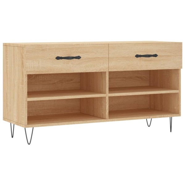 Banco zapatero madera de ingeniería roble Sonoma 102x35x55 cm