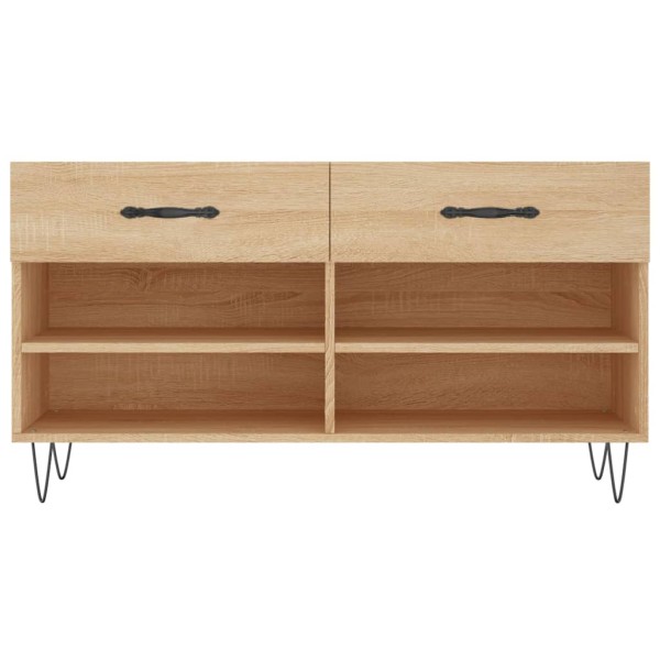 Banco zapatero madera de ingeniería roble Sonoma 102x35x55 cm