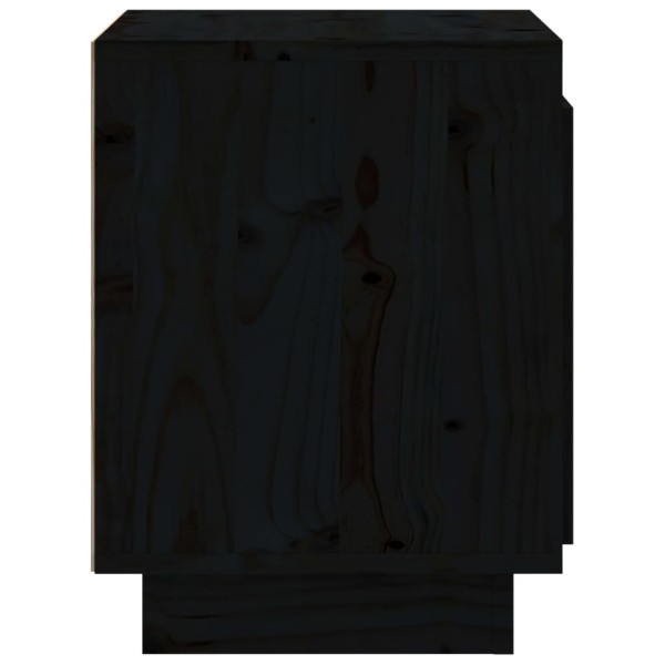 Mesitas de noche 2 uds madera maciza de pino negro 40x30x40 cm