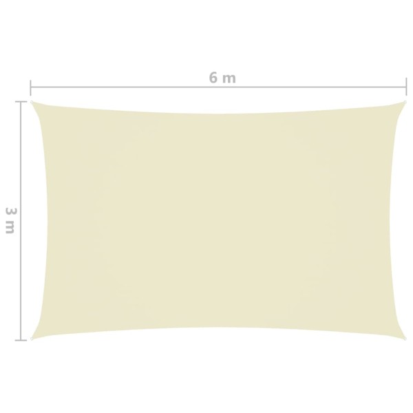 Toldo de vela rectangular tela Oxford color crema 3x6 m