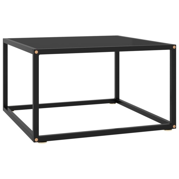 Mesa de centro negra con vidrio negro 60x60x35 cm