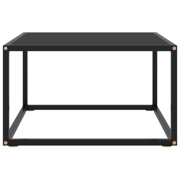 Mesa de centro negra con vidrio negro 60x60x35 cm