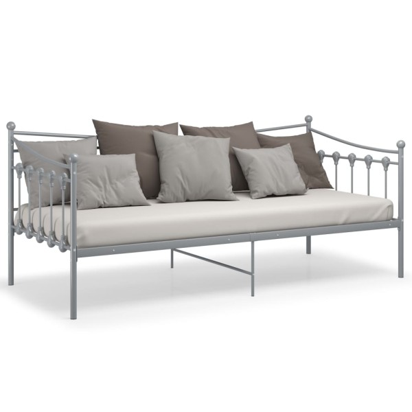 Estructura de sofá cama de metal gris 90x200 cm