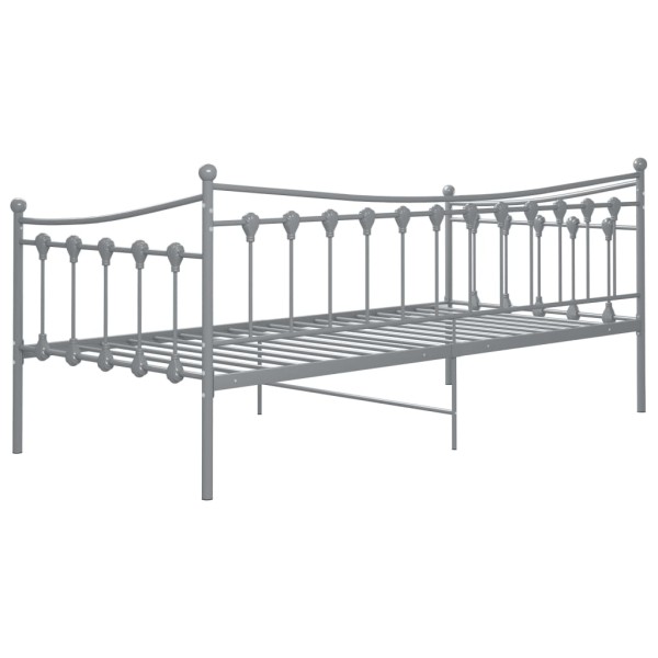 Estructura de sofá cama de metal gris 90x200 cm