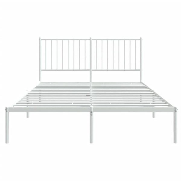 Estructura de cama de metal con cabecero blanca 135x190 cm