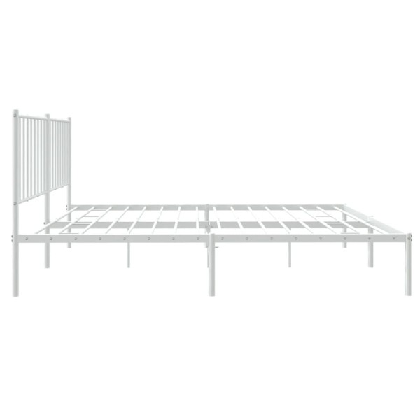 Estructura de cama de metal con cabecero blanca 135x190 cm