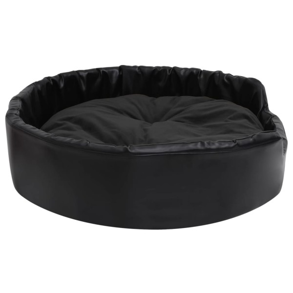 Cama para perros felpa y cuero sintético negra 90x79x20 cm