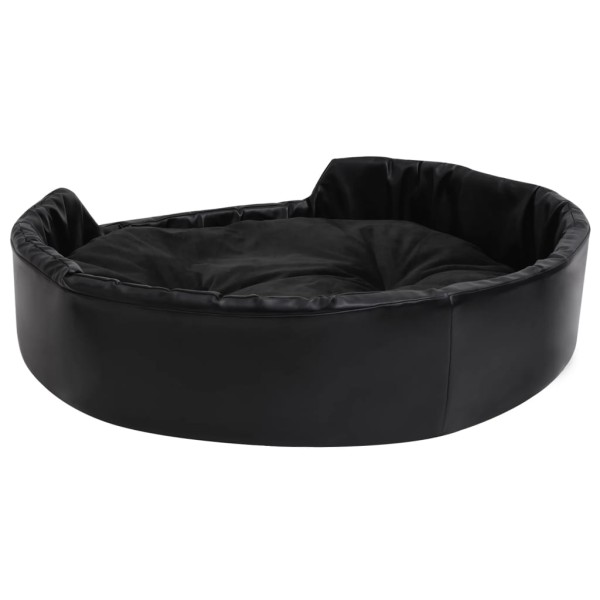 Cama para perros felpa y cuero sintético negra 90x79x20 cm