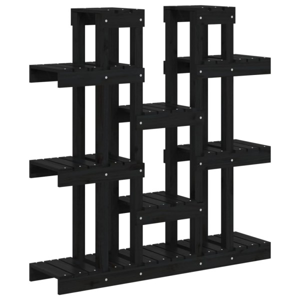 Soporte para plantas madera maciza pino negro 104,5x25x109,5 cm