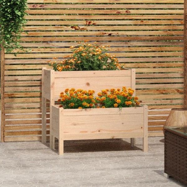 Jardinera de madera maciza de pino 84,5x84x75 cm