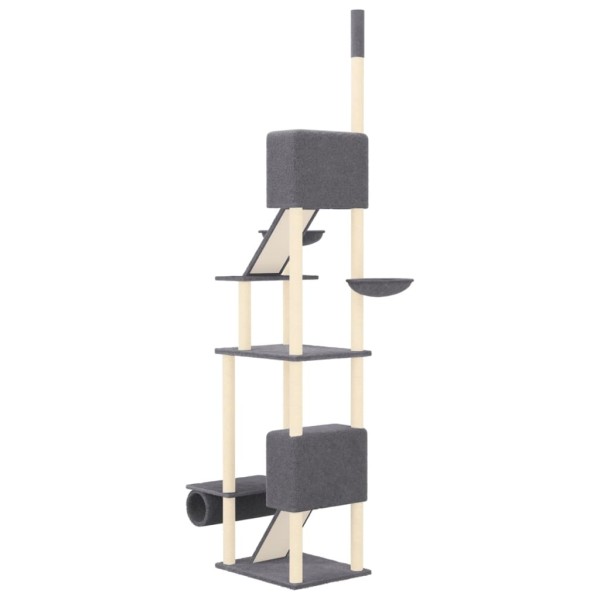 Árbol rascador para gatos suelo a techo gris oscuro 277-303 cm