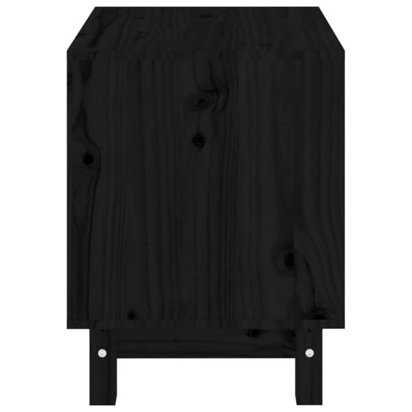 Caseta para perros madera maciza de pino negro 50x40x52 cm