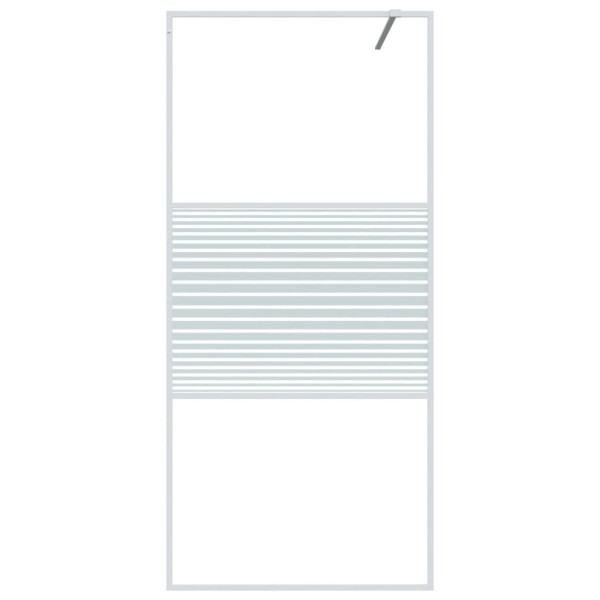 Mampara de ducha vidrio ESG transparente blanco 90x195 cm