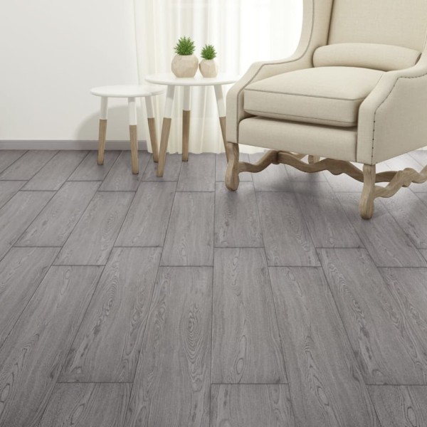 Lamas para suelo no autoadhesivos PVC gris oscuro 4,46 m² 3 mm