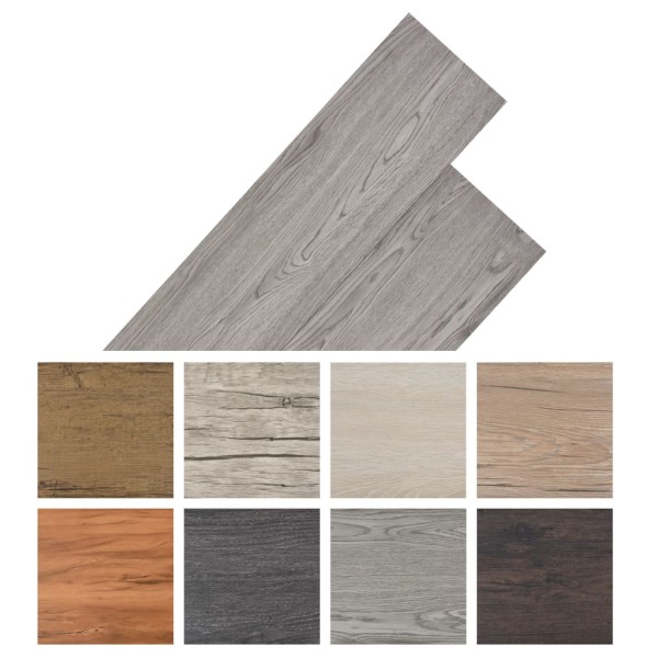 Lamas para suelo no autoadhesivos PVC gris oscuro 4,46 m² 3 mm