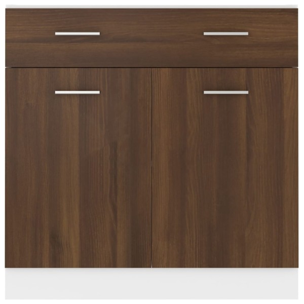 Armario inferior madera contrachapada marrón roble 80x46x81,5cm