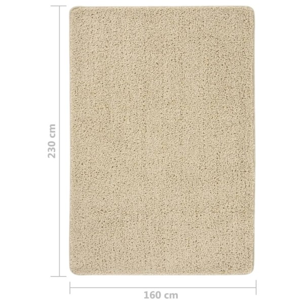 Alfombra peluda antideslizante color crema 160x230 cm