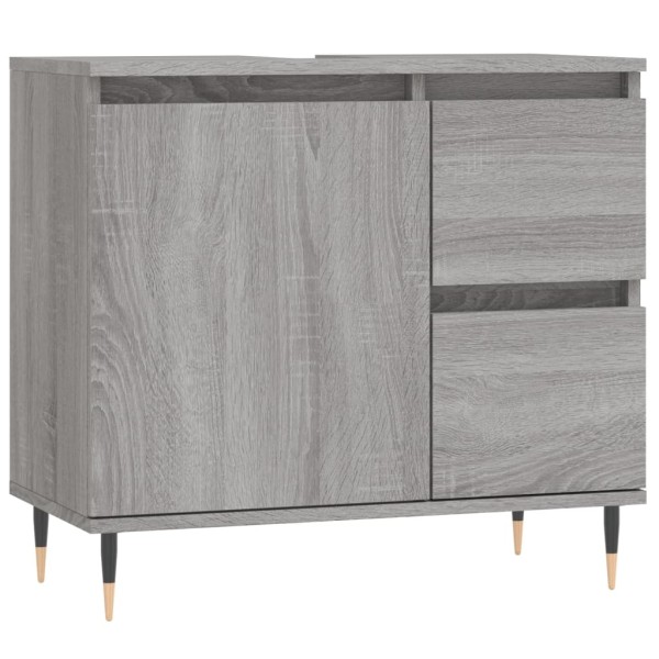 Armario de baño madera contrachapada gris Sonoma 65x33x60 cm