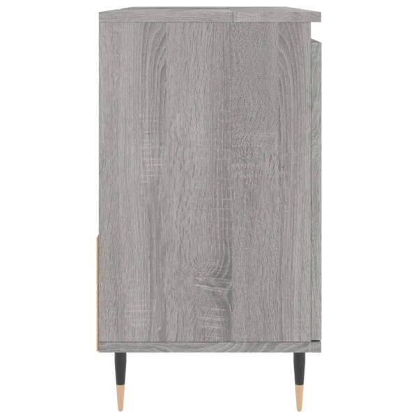 Armario de baño madera contrachapada gris Sonoma 65x33x60 cm